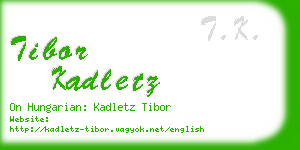 tibor kadletz business card